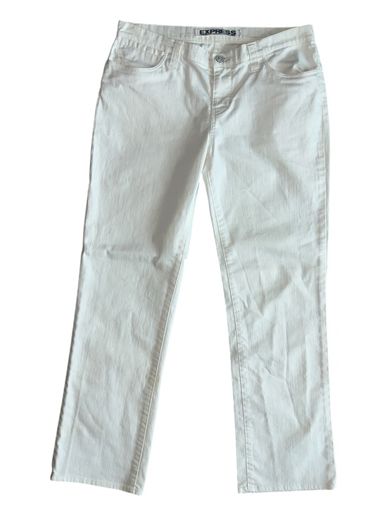 Express Denim - Express Precision Fit Women's White Straight-Leg Denim Jeans Size 10